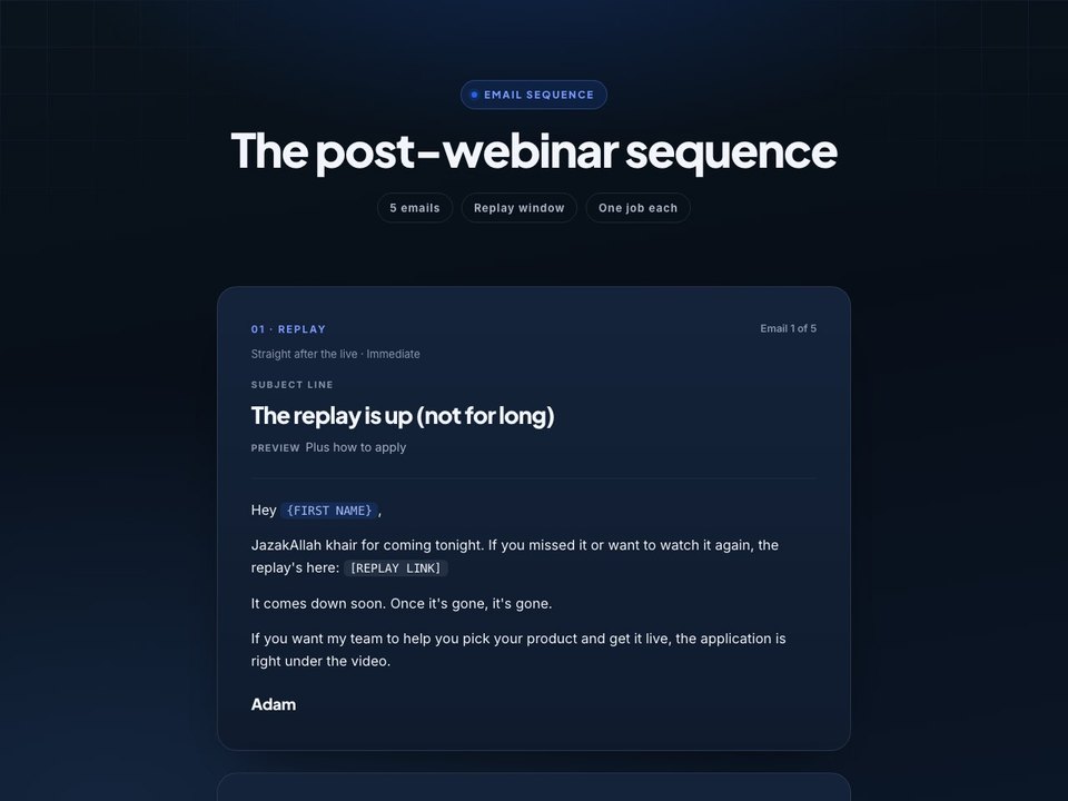 Post-webinar preview